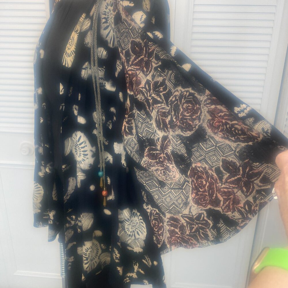 Vintage 90s Nautilus Black and Rust Carole Little Jacket Size L beaded tassels - Picture 6 of 10